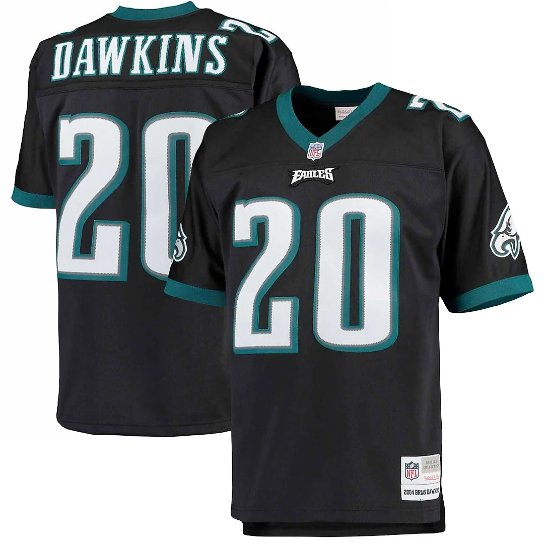 Zennovawear Brian Dawkins Philadelphia Eagles Big & Tall 2004 Retired Player Replica Jersey - Black
