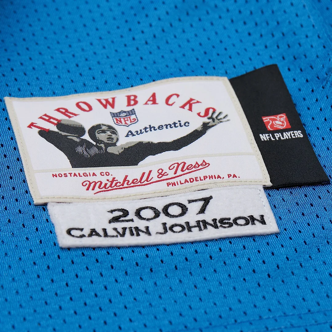 Zennovawear Calvin Johnson Detroit Lions 2007 Authentic Throwback Retired Player Jersey - Blue