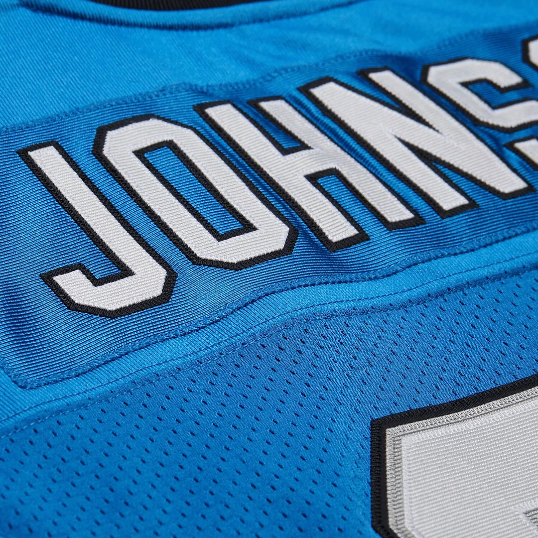 Zennovawear Calvin Johnson Detroit Lions 2007 Authentic Throwback Retired Player Jersey - Blue
