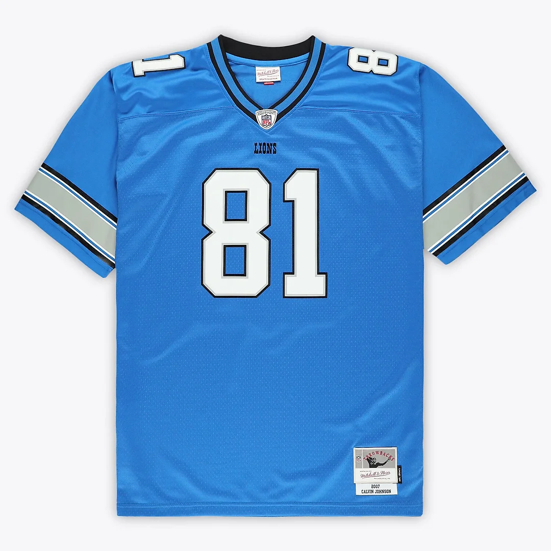 Zennovawear Calvin Johnson Detroit Lions Big & Tall 2007 Legacy Retired Player Jersey - Blue