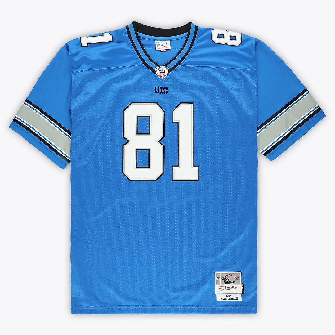 Zennovawear Calvin Johnson Detroit Lions Big & Tall 2007 Legacy Retired Player Jersey - Blue