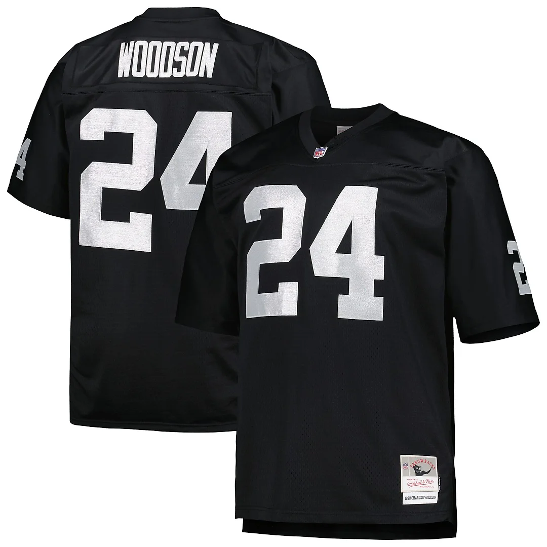 Zennovawear Charles Woodson Las Vegas Raiders Big & Tall 1998 Retired Player Replica Jersey - Black
