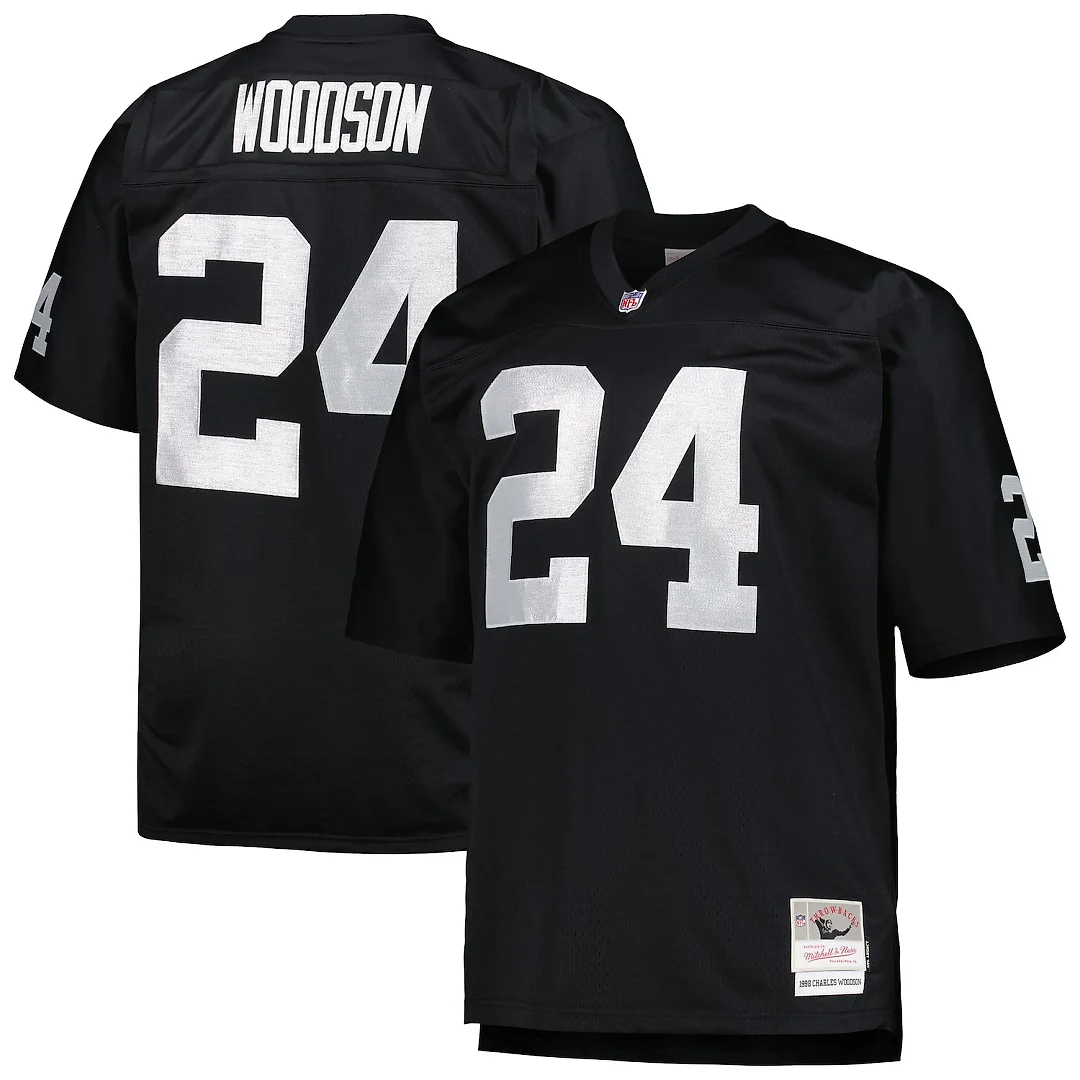 Zennovawear Charles Woodson Las Vegas Raiders Big & Tall 1998 Retired Player Replica Jersey - Black