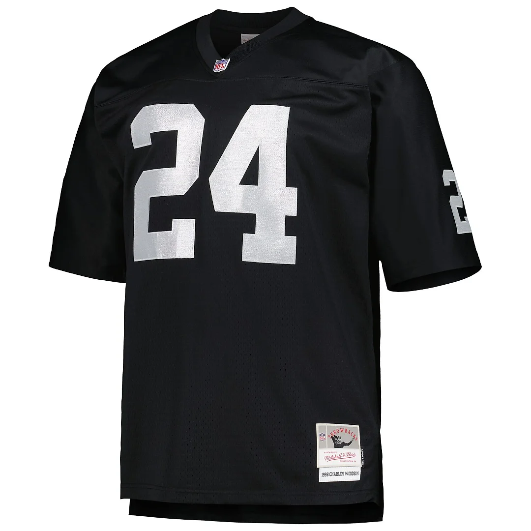 Zennovawear Charles Woodson Las Vegas Raiders Big & Tall 1998 Retired Player Replica Jersey - Black