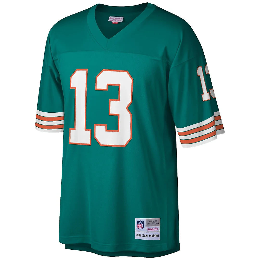 Zennovawear Dan Marino Miami Dolphins Big & Tall 1984 Retired Player Replica Jersey - Aqua