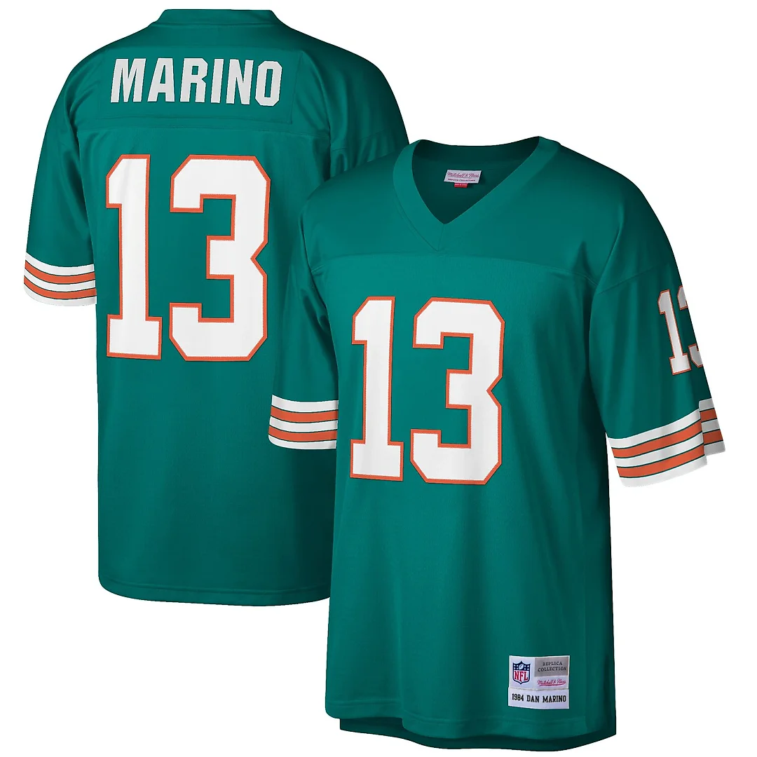 Zennovawear Dan Marino Miami Dolphins Big & Tall 1984 Retired Player Replica Jersey - Aqua