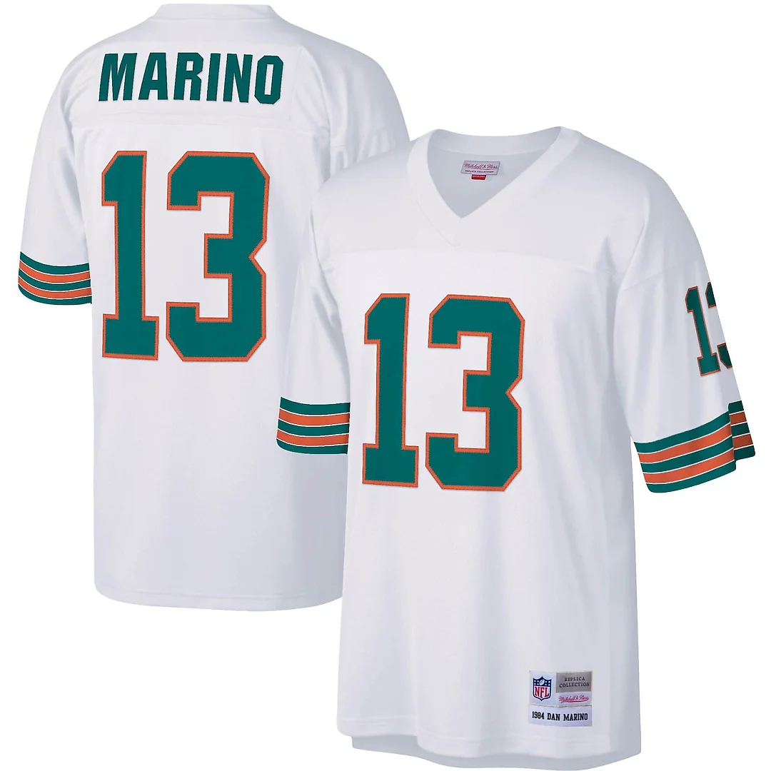 Zennovawear Dan Marino Miami Dolphins Big & Tall 1984 Retired Player Replica Jersey - White