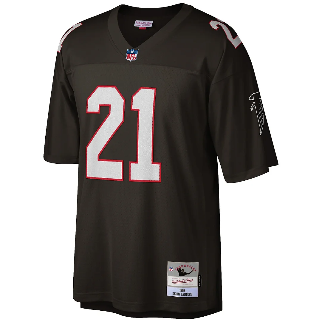Zennovawear Deion Sanders Atlanta Falcons Big & Tall 1992 Retired Player Replica Jersey - Black
