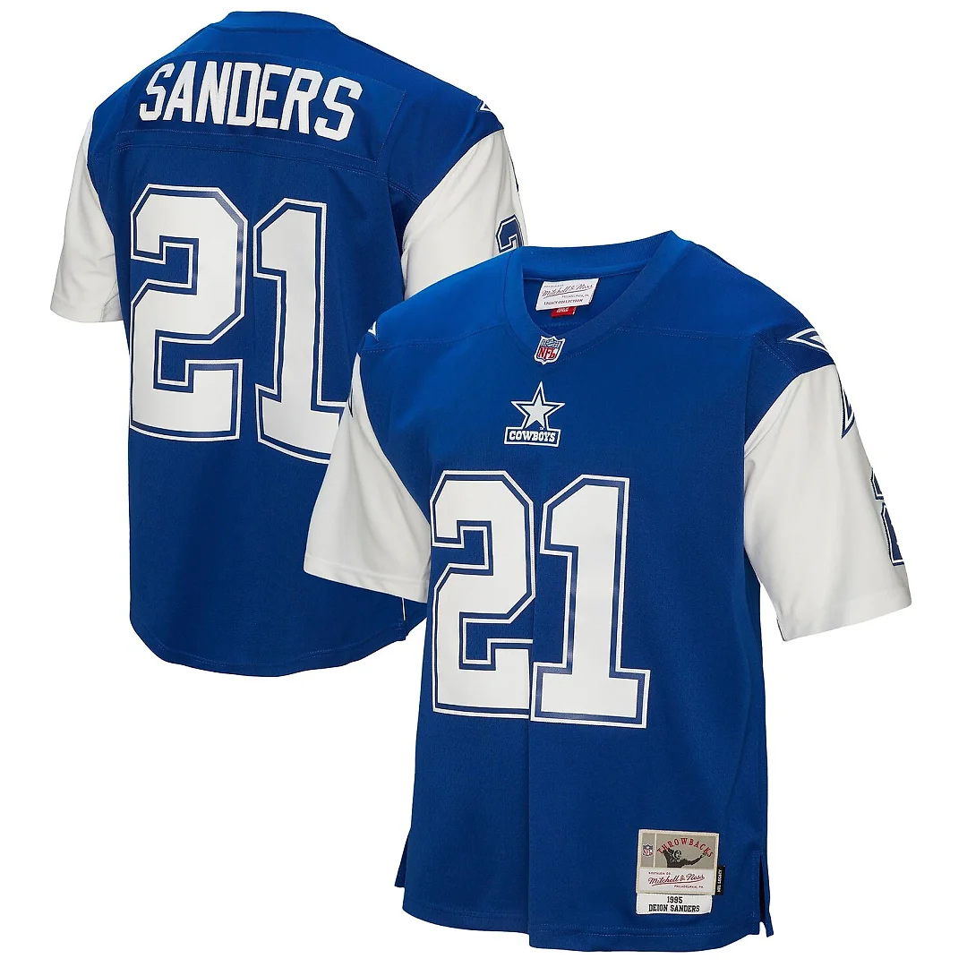 Zennovawear Deion Sanders Dallas Cowboys 1995 Legacy Replica Jersey - Blue