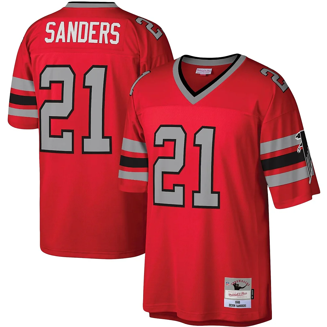 Zennovawear Deion Sanders Atlanta Falcons Legacy Replica Jersey - Red