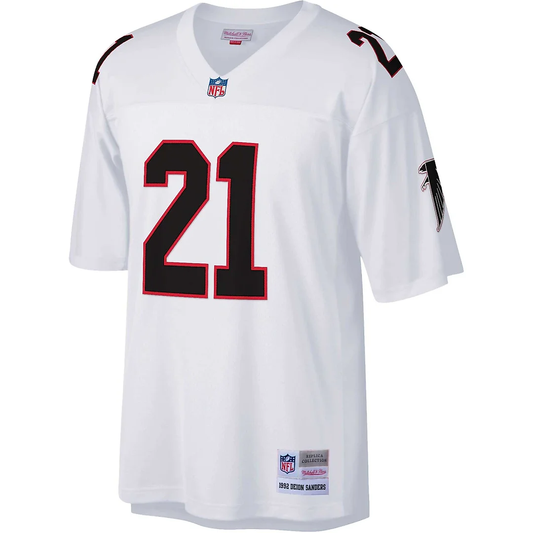 Zennovawear Deion Sanders Atlanta Falcons Big & Tall 1992 Retired Player Replica Jersey - White