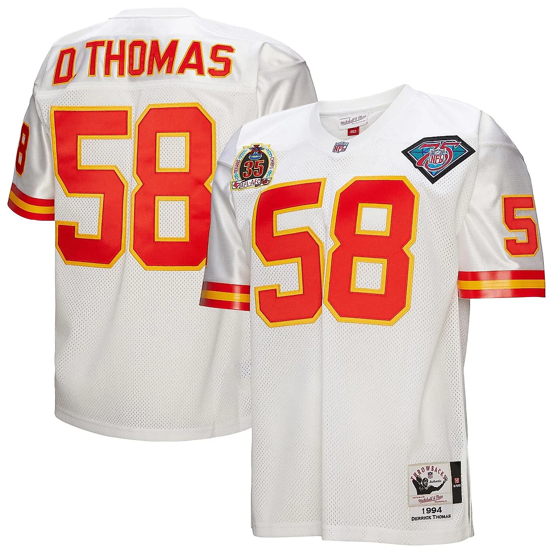 Zennovawear Derrick Thomas Kansas City Chiefs 1994 Authentic Throwback Retired Player Jersey - White
