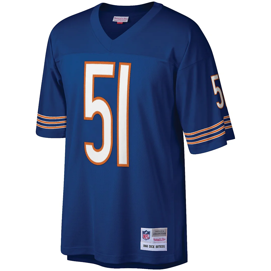 Zennovawear Dick Butkus Chicago Bears Retired Player Legacy Replica Jersey - Navy