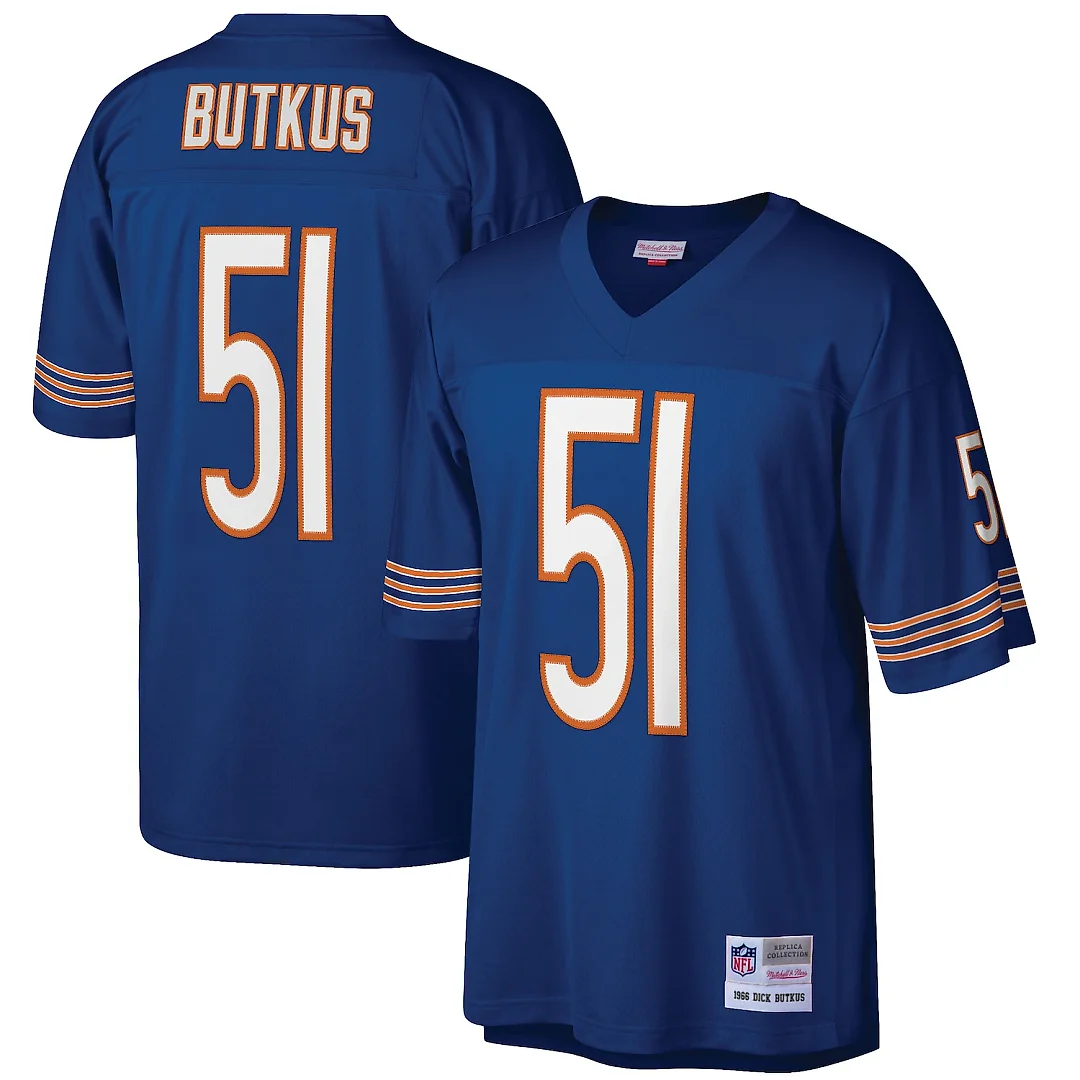 Zennovawear Dick Butkus Chicago Bears Retired Player Legacy Replica Jersey - Navy