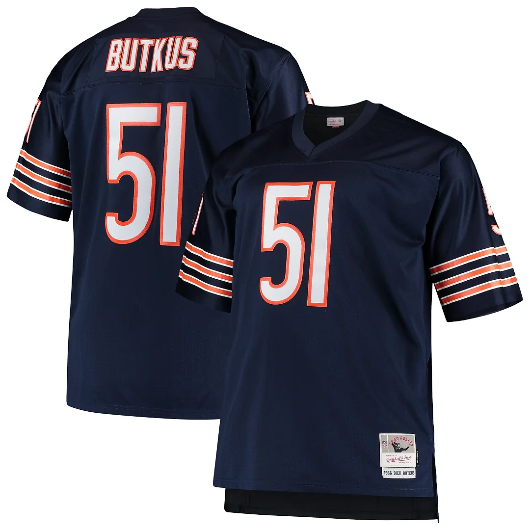 Zennovawear Dick Butkus Chicago Bears Big & Tall 1966 Retired Player Replica Jersey - Navy