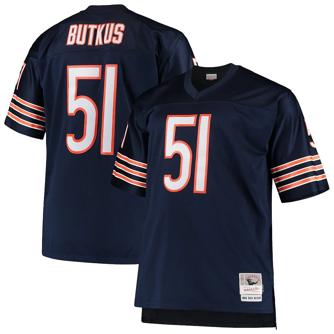 Zennovawear Dick Butkus Chicago Bears Big & Tall 1966 Retired Player Replica Jersey - Navy