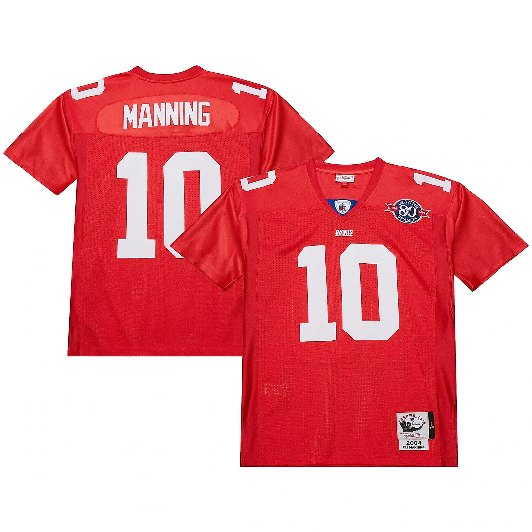 Zennovawear Eli Manning New York Giants 2004 Authentic Throwback Retired Player Jersey - Red