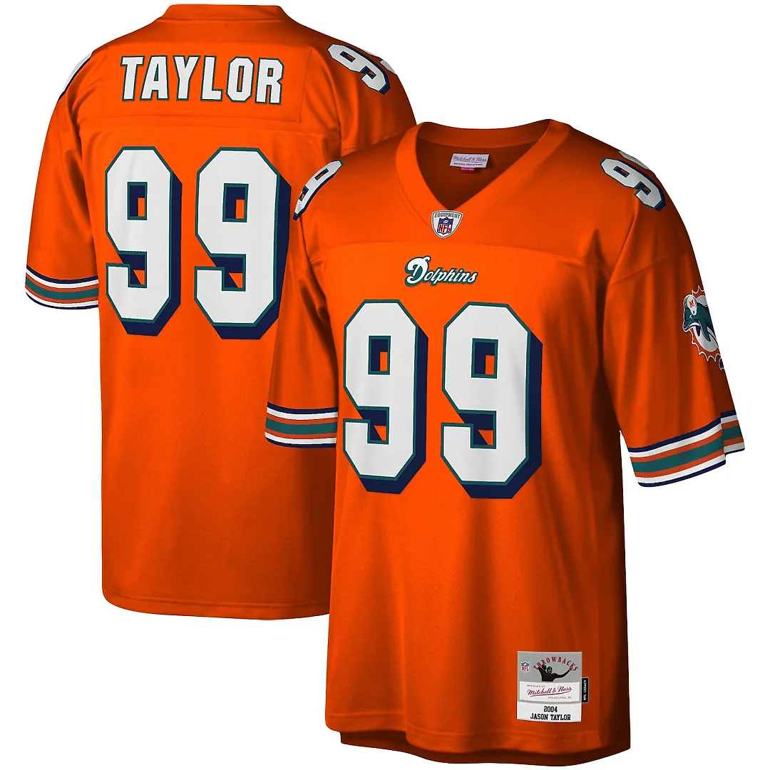 Zennovawear Jason Taylor Miami Dolphins Big & Tall 2004 Retired Player Replica Jersey - Orange