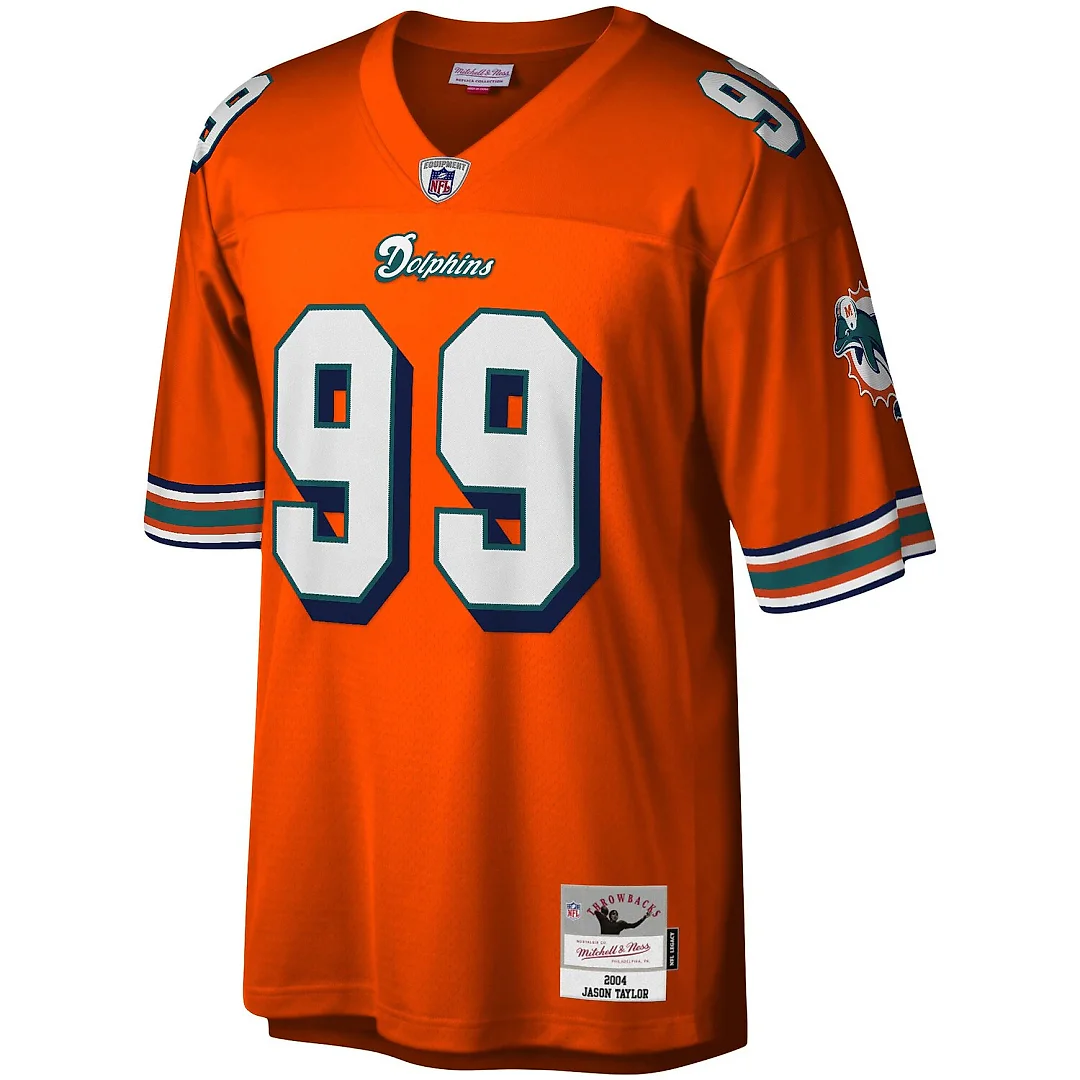 Zennovawear Jason Taylor Miami Dolphins Big & Tall 2004 Retired Player Replica Jersey - Orange