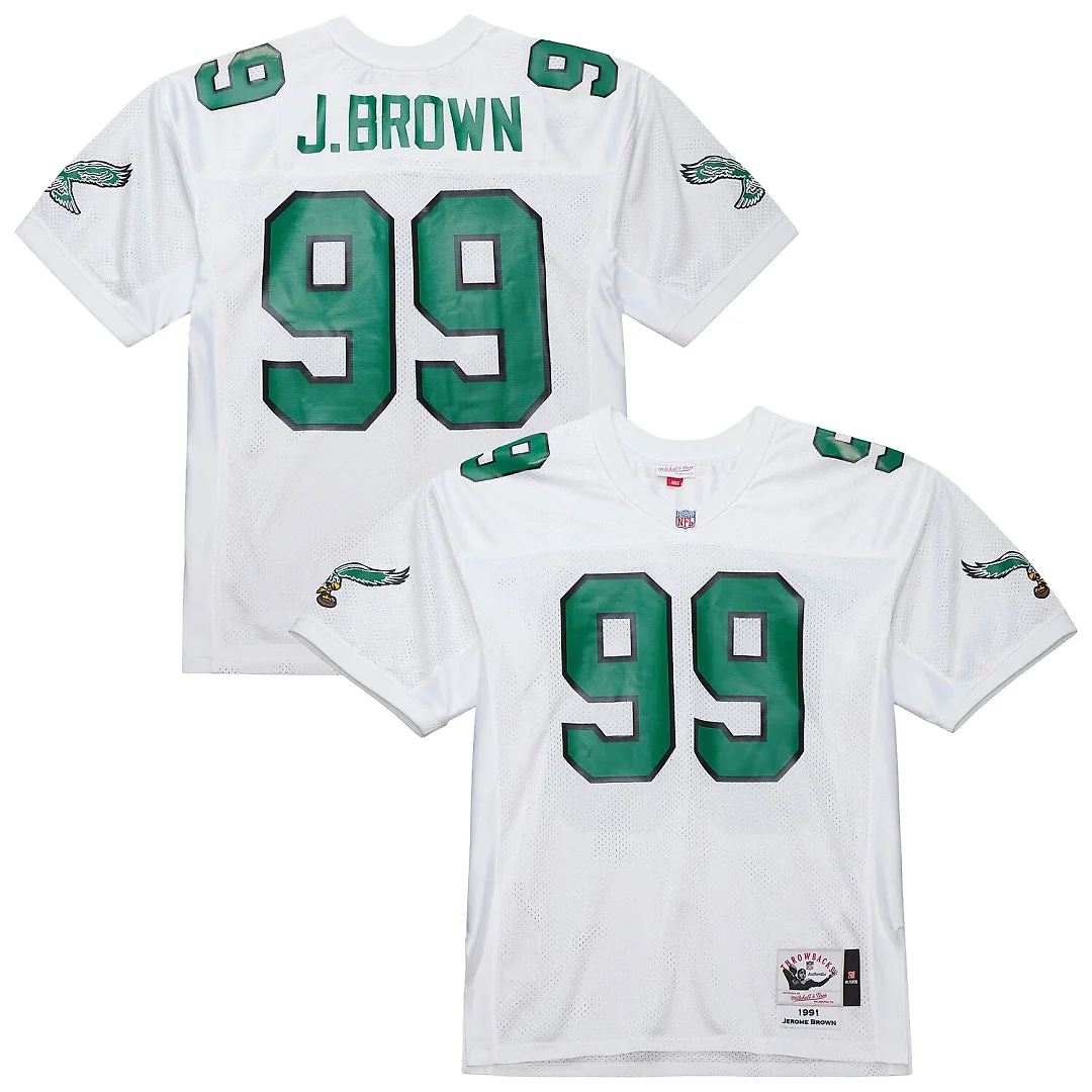 Zennovawear Jerome Brown Philadelphia Eagles 1991 Authentic Throwback Retired Player Jersey - White
