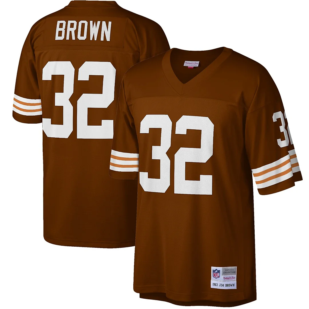 Zennovawear Jim Brown Cleveland Browns Big & Tall 1963 Retired Player Replica Jersey - Brown