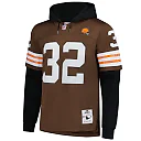 Zennovawear Jim Brown Cleveland Browns Player Name & Number Hoodie Legacy Jersey - Brown