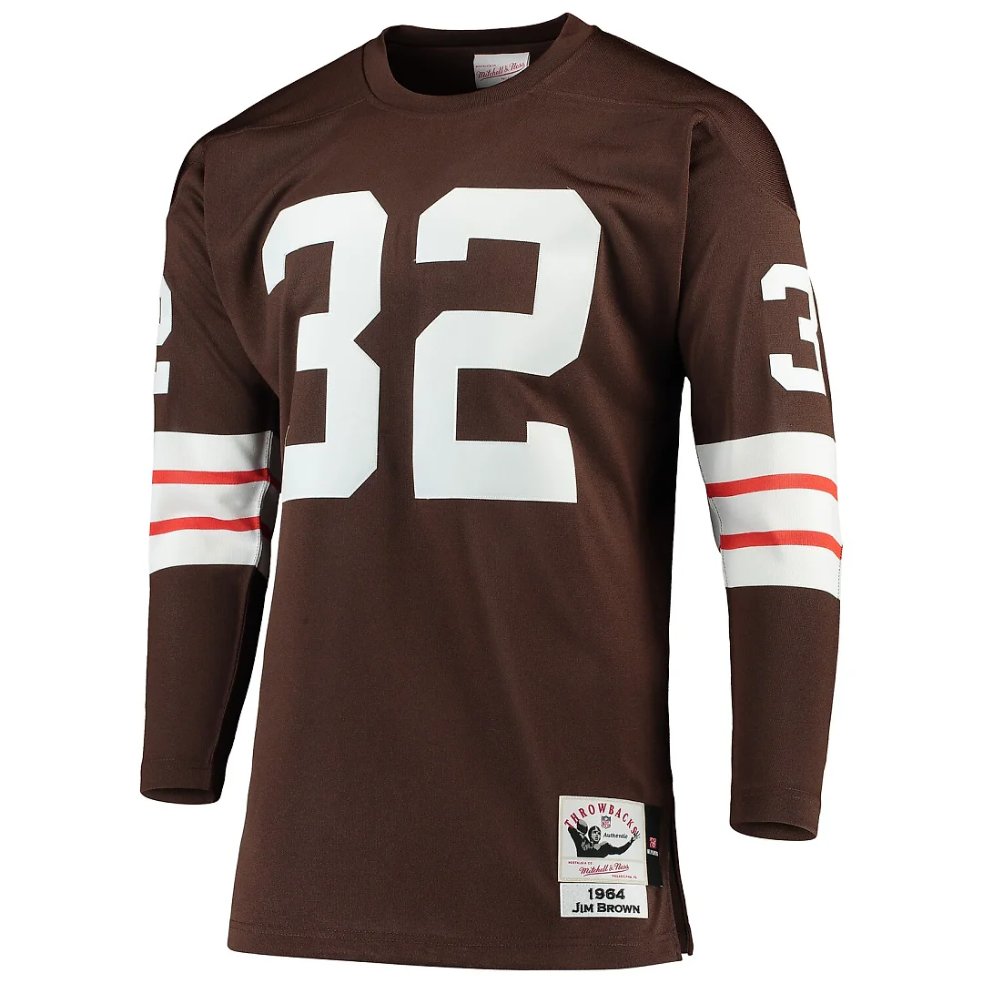 Zennovawear Jim Brown Cleveland Browns 1964 Authentic Throwback Retired Player Jersey - Brown