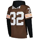 Zennovawear Jim Brown Cleveland Browns Player Name & Number Hoodie Legacy Jersey - Brown