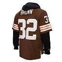 Zennovawear Jim Brown Cleveland Browns Player Name & Number Hoodie Legacy Jersey - Brown