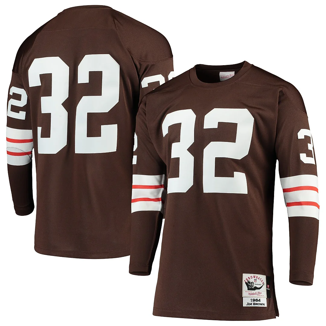 Zennovawear Jim Brown Cleveland Browns 1964 Authentic Throwback Retired Player Jersey - Brown