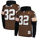 Zennovawear Jim Brown Cleveland Browns Player Name & Number Hoodie Legacy Jersey - Brown