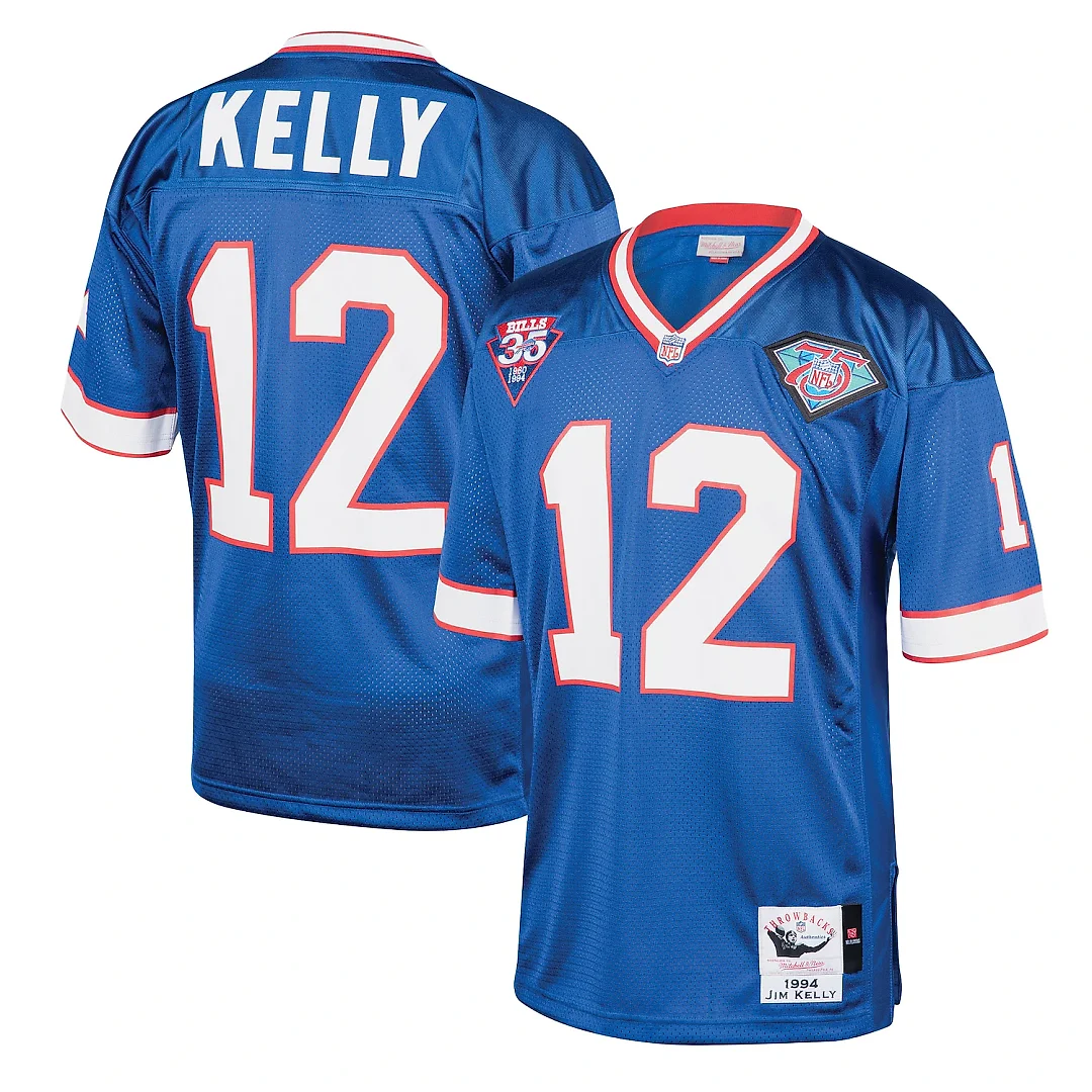 Zennovawear Jim Kelly Buffalo Bills 1994 Authentic Throwback Retired Player Jersey - Royal