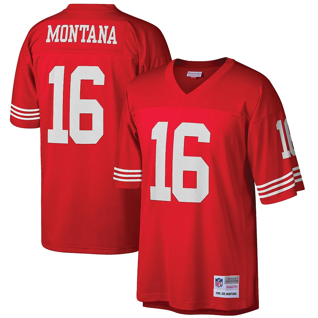 Zennovawear Joe Montana San Francisco 49ers Big & Tall 1990 Retired Player Replica Jersey - Scarlet