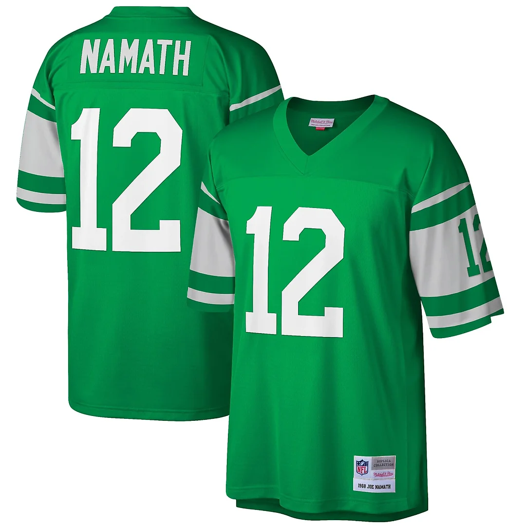 Zennovawear Joe Namath New York Jets Big & Tall 1968 Retired Player Replica Jersey - Green