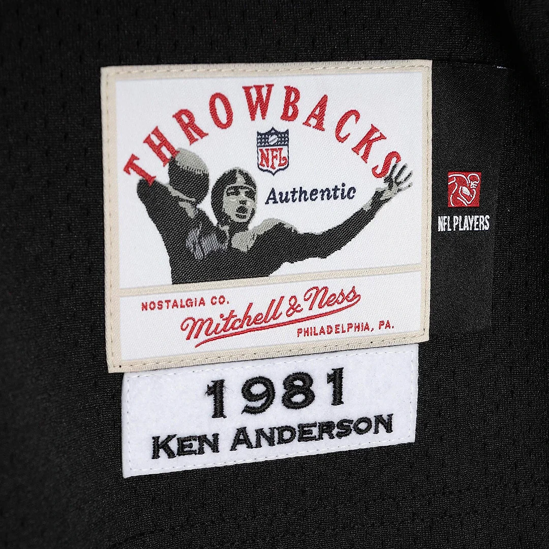 Zennovawear Ken Anderson Cincinnati Bengals 1981 Authentic Throwback Retired Player Jersey - Black