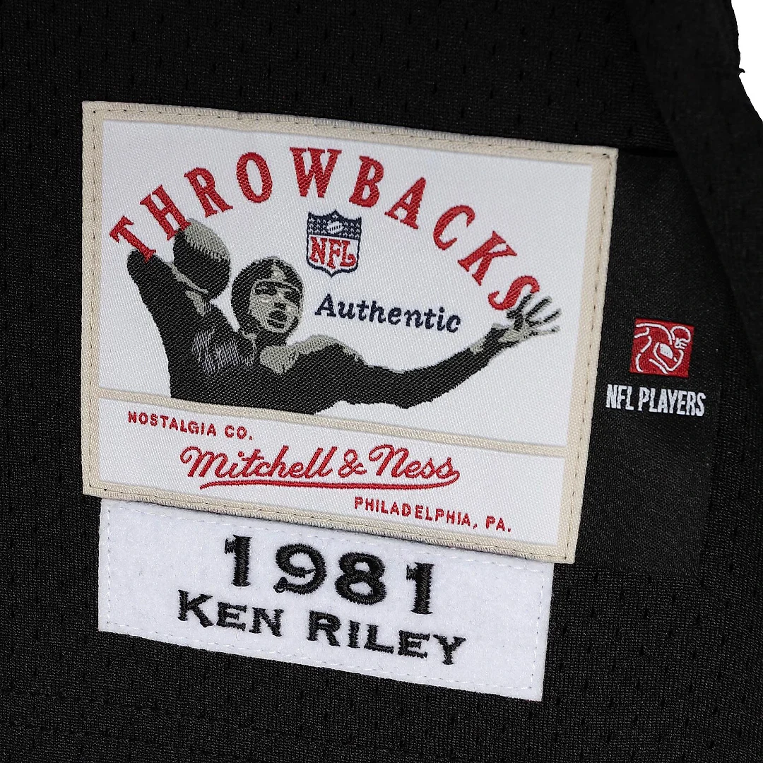 Zennovawear Ken Riley Cincinnati Bengals 1981 Authentic Throwback Retired Player Jersey - Black