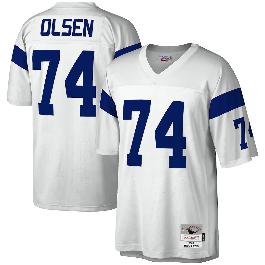 Zennovawear Merlin Olsen Los Angeles Rams Legacy Replica Jersey - White