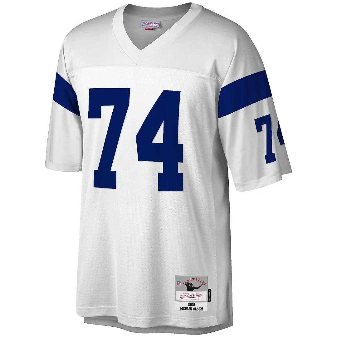 Zennovawear Merlin Olsen Los Angeles Rams Legacy Replica Jersey - White
