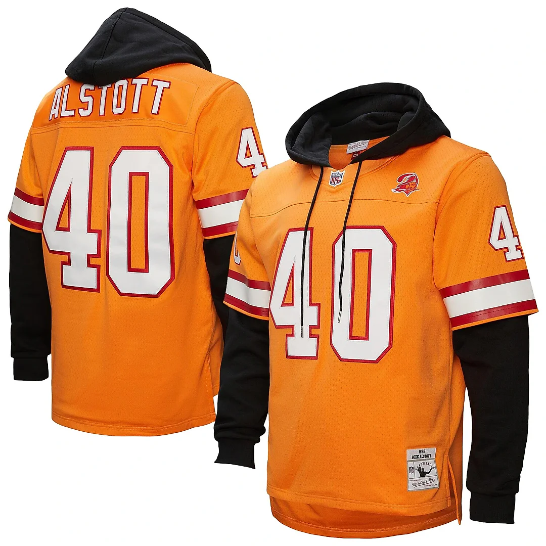 Zennovawear Mike Alstott Tampa Bay Buccaneers Player Name & Number Hoodie Legacy Jersey - Orange