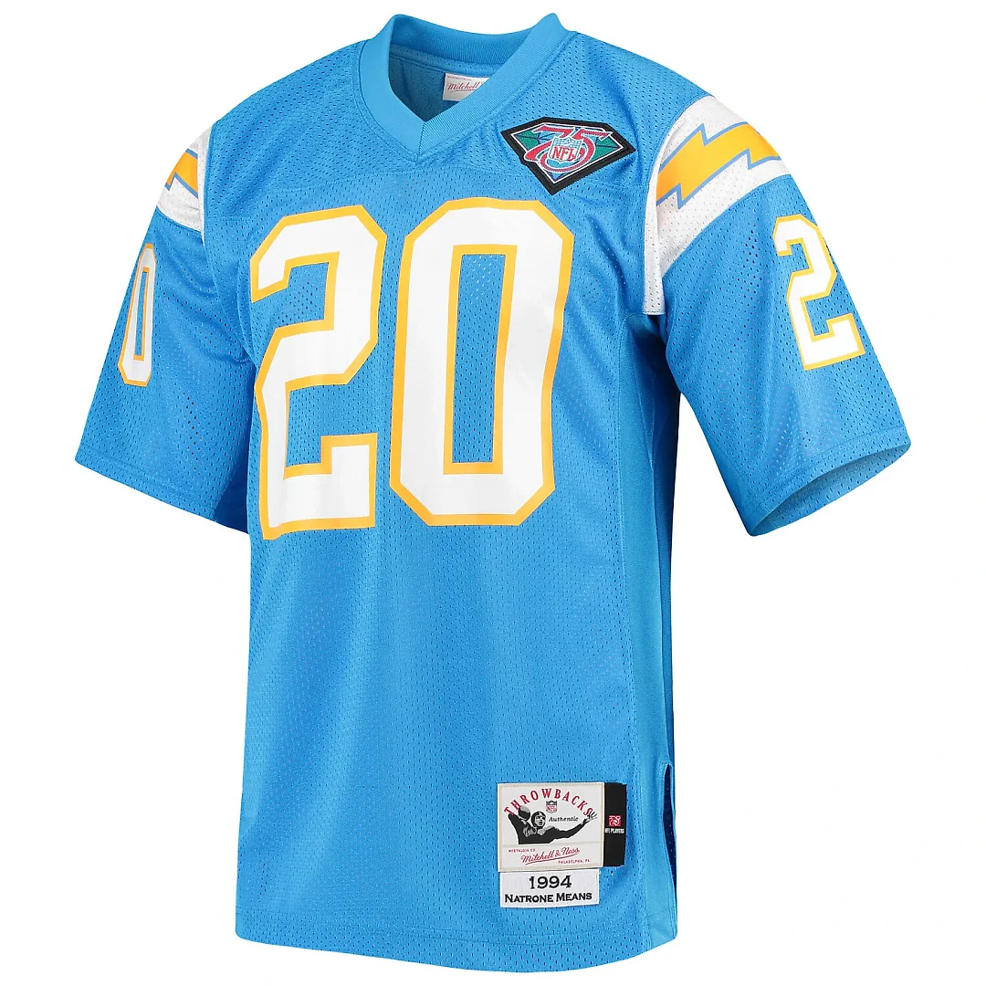 Zennovawear Natrone Means Los Angeles Chargers 1994 Authentic Throwback Retired Player Jersey - Powder Blue