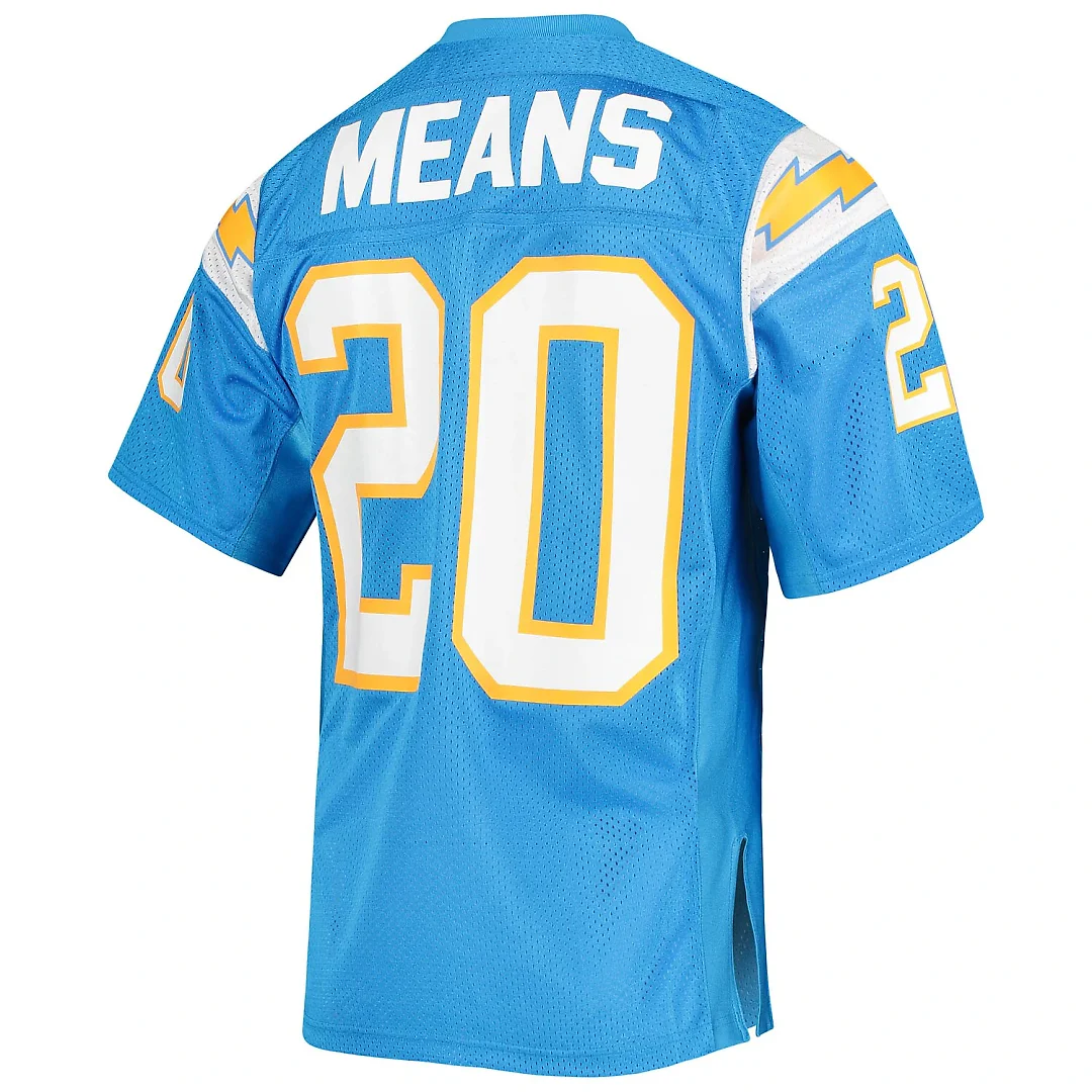Zennovawear Natrone Means Los Angeles Chargers 1994 Authentic Throwback Retired Player Jersey - Powder Blue