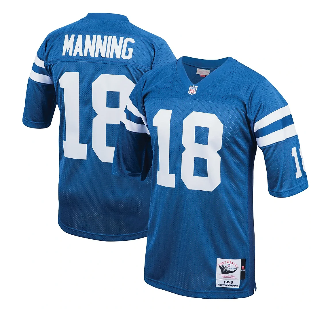 Zennovawear Peyton Manning Indianapolis Colts 1998 Authentic Throwback Retired Player Jersey - Royal