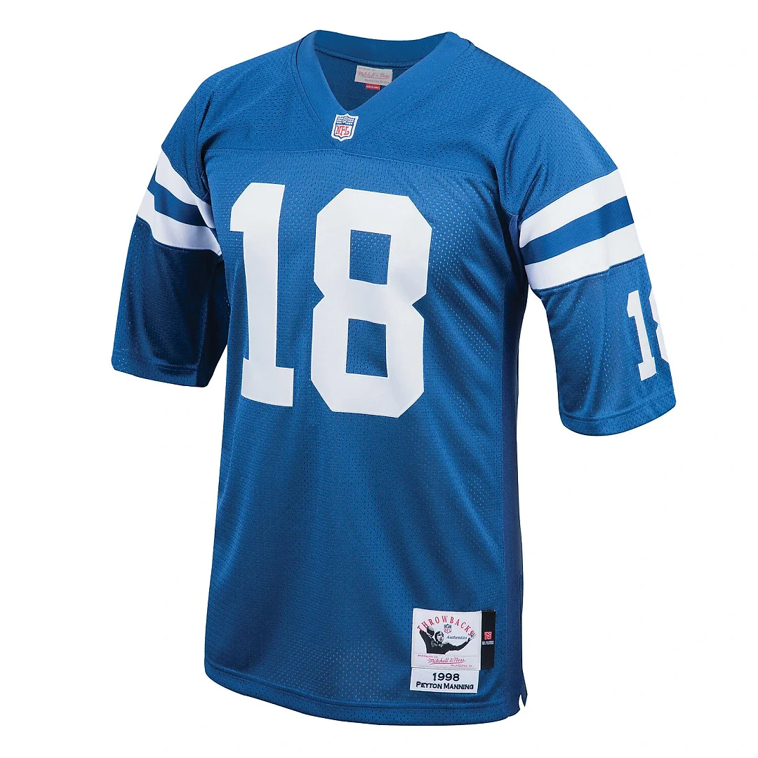 Zennovawear Peyton Manning Indianapolis Colts 1998 Authentic Throwback Retired Player Jersey - Royal