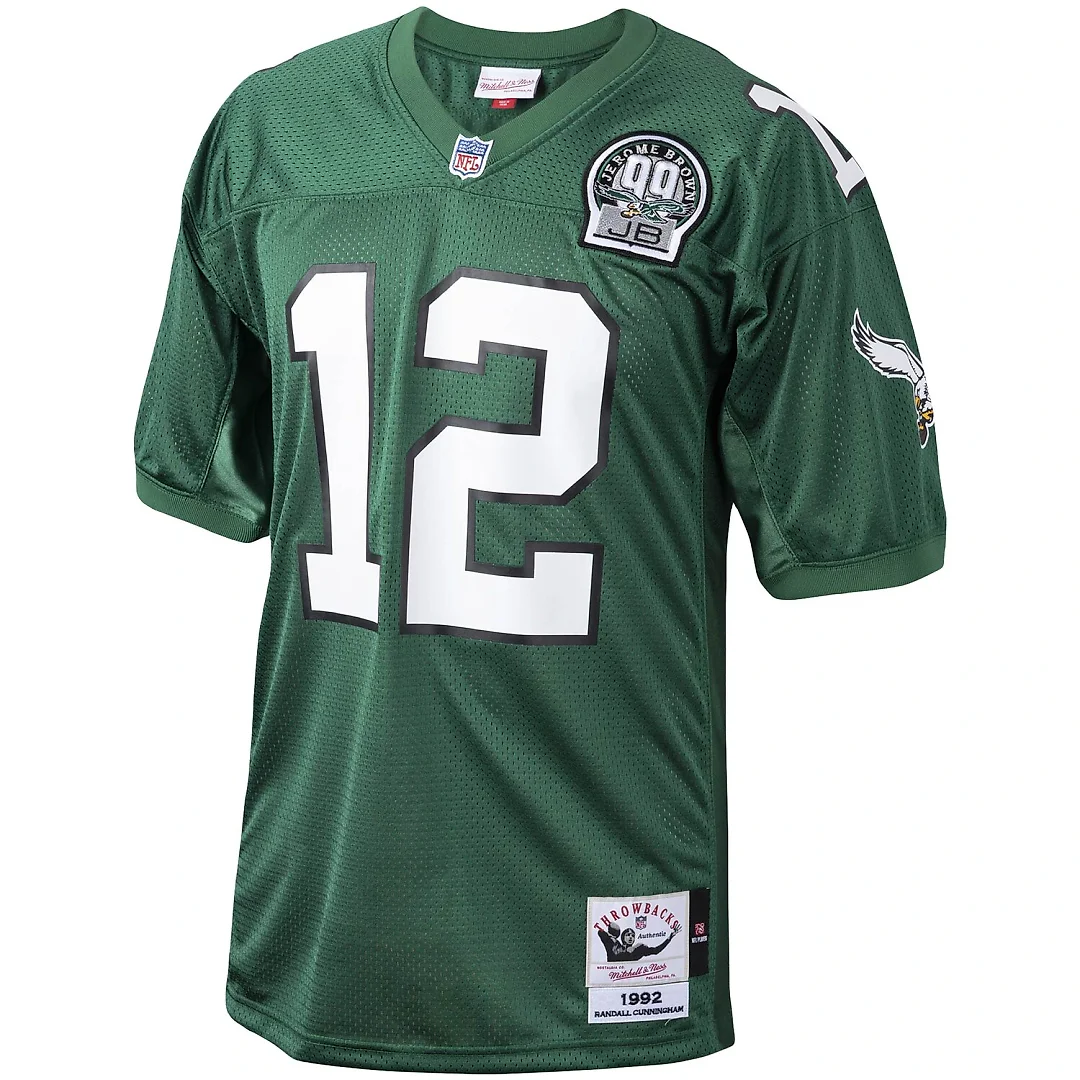 Zennovawear Randall Cunningham Philadelphia Eagles 1992 Authentic Throwback Retired Player Jersey - Green