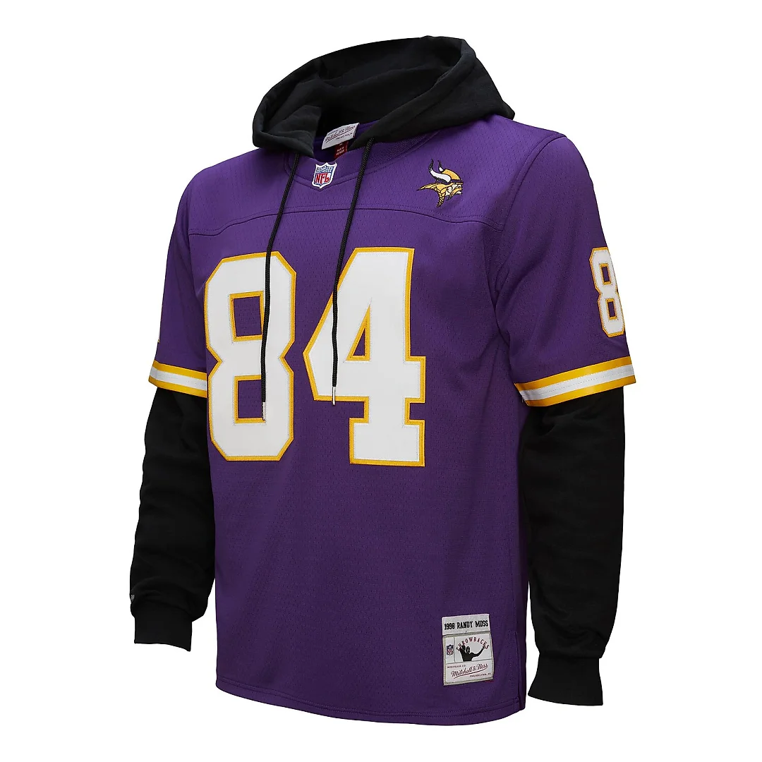 Zennovawear Randy Moss Minnesota Vikings Player Name & Number Hoodie Legacy Jersey - Purple