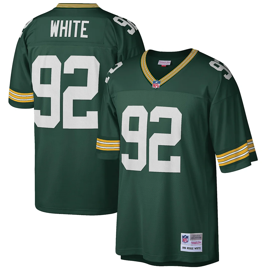 Zennovawear Reggie White Green Bay Packers Big & Tall 1996 Retired Player Replica Jersey - Green