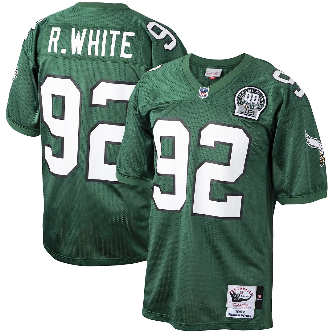 Zennovawear Reggie White Philadelphia Eagles Authentic Throwback Retired Player Jersey - Green