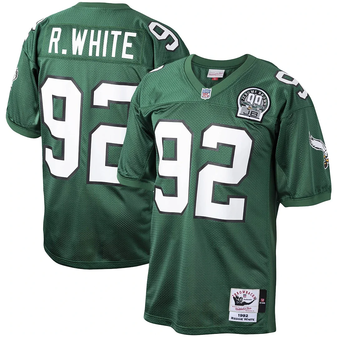 Zennovawear Reggie White Philadelphia Eagles Authentic Throwback Retired Player Jersey - Green