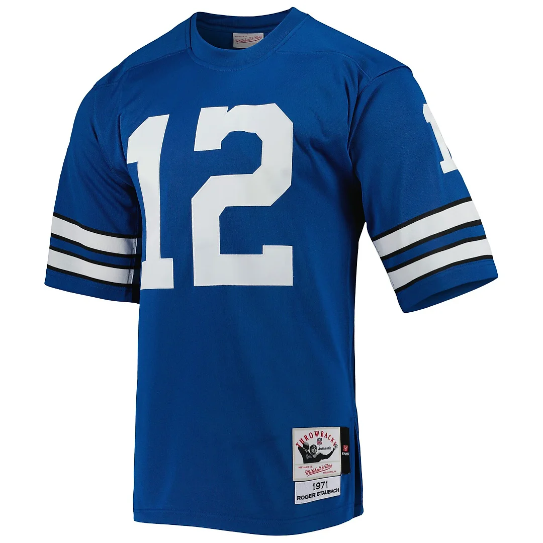 Zennovawear Roger Staubach Dallas Cowboys 1971 Authentic Throwback Retired Player Jersey - Royal