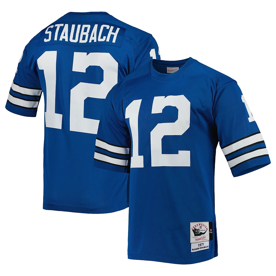 Zennovawear Roger Staubach Dallas Cowboys 1971 Authentic Throwback Retired Player Jersey - Royal